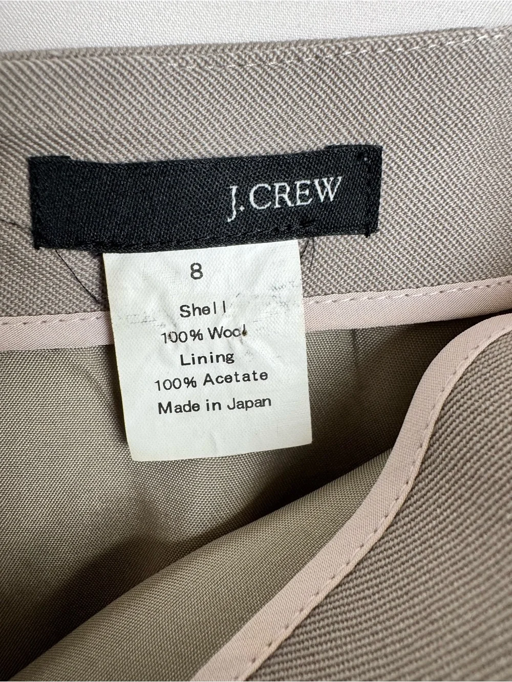 J.Crew Wool Pencil Skirt Gray Women’s 8 Front Pockets